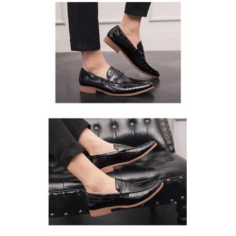 Zapatos de vestir sin cordones para hombre con zapatos de punta en punta 