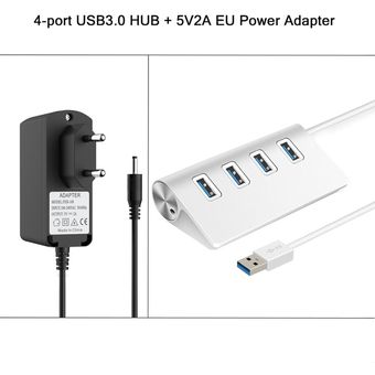Colector USB3.0 de aleación de aluminio 5Gbps velocidad 4 puerto 