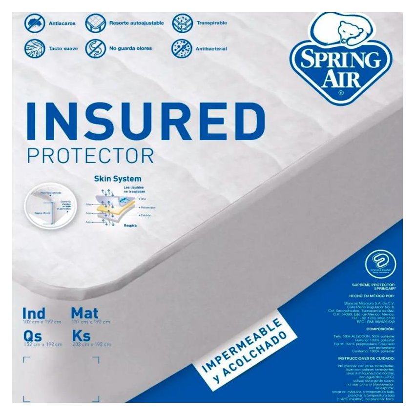 Protector para colchón  Spring Air Individual Insured  Impermeable