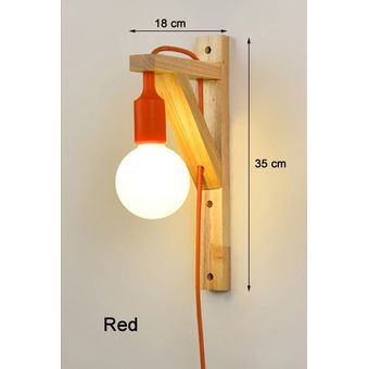 Lámparas de pared con Cable colgantes creativos simples de madera maci 