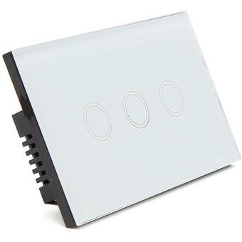 120type AC 110V240V Panel de vidrio Luz de pared para el hogar Interruptor de sensor táctil inteligente blanco 