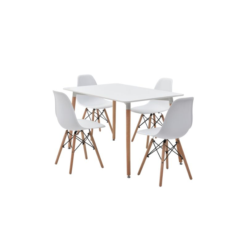 Comedor Munich/Oslo con 4 sillas Color blanco  TU GOW