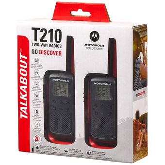 2 Radios Motorola T210 Walkie Talkie 32km 22ch Talkabout USB Livianos