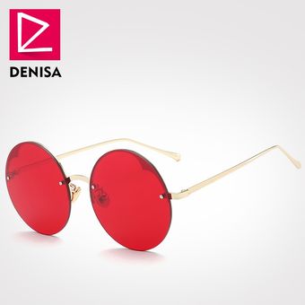 Denisa Gafas de sol redondas retro del mismo color paramujer 
