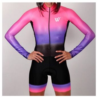 conjunto de jersey conjunto deportivo de manga larga para mujer ropa de ciclismo para mujer uniforme Mono para Triatlón de verano 