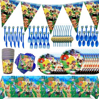 Fiesta Temática de Animal Crossing vajilla desechable platos tazas decoración d 