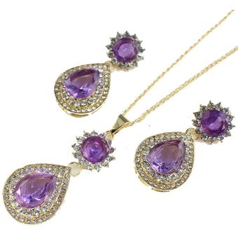 Allison Abel Crystal Gold Jewelry Set Mujer Encantadora De 