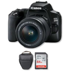 Canon 250D  SL3 4K con lente 18-55mm stm + Memoria 64Gb + Bolso