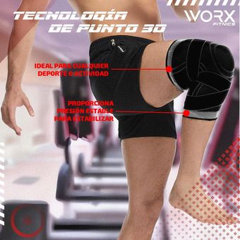 Set 2 Par Rodilleras Elásticas Deportivas Compresion Para Gym Rojo G