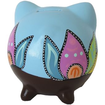 Chancho alcancía pintado a mano decoración 