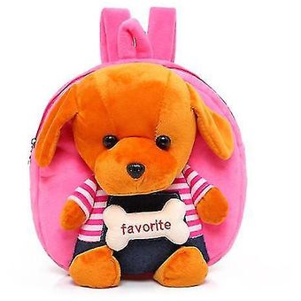 Superflicit cute pattern child love plush backpack Plush Doll Pink 