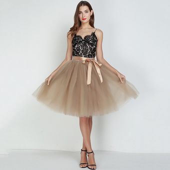 Falda de tul de estilo veraniego falda de tul de 6 capas hasta la r 