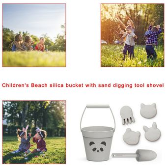 6pcs Silicone Children Beach Toys Kit Kids Caving Sand Tool con moldes de pala 