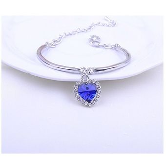 Collar Pendientes Azul Oscuro Austriaco Cristal Diamante De 