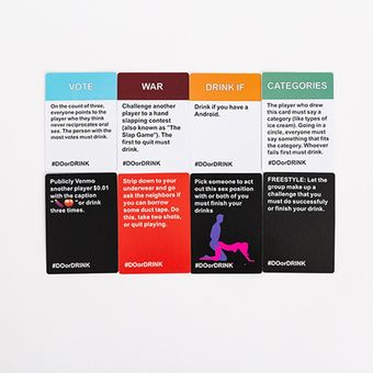 Tarjeta de juego ¿o beber Dares para la universidad camping y las fiestas de cumpleaños KTV 