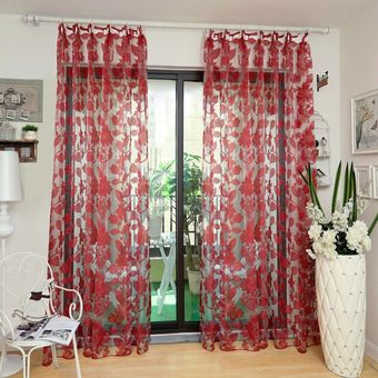listas para NAPEARL-cortinas de tul con diseño Floral para ventana 