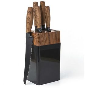 Set cuchillos 6 piezas más taco de madera