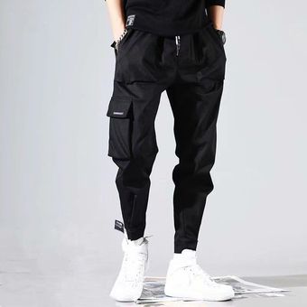 Pantalones de chándal bordados de estilo japonés para hombre,ropa de calle de Hip Hop,pista corredores,Cargo,informal #22 