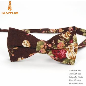 Corbata de lino con estampado de flores para hombre #IA867 