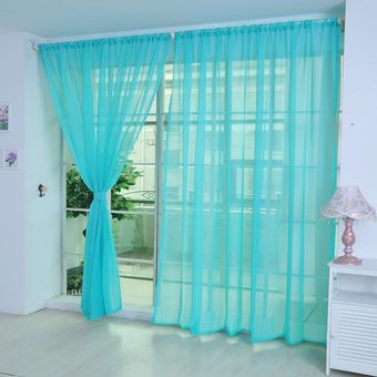 Rideau de porte fenêtre en Tulle de couleur Pure 1 pièce,panneau de drapage,cantonnières transparentes,rideaux de fenêtre pour chambre à coucher 