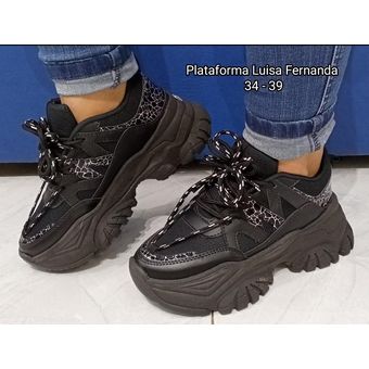 Tenis con plataforma discount negro