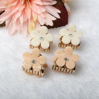 4 garras flor accesorios para el cabello de 2cm Pinza de plástico para el pelo para niña mariposa Mini acrílico 