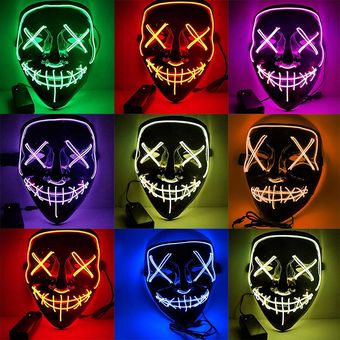 #Li Máscara con purga LED Fiesta de DJ 10 colores a elegir 