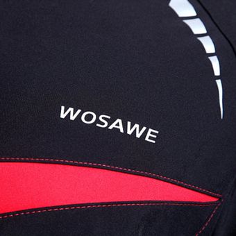 WOSAWE BC266 Hombres Mujeres Ciclismo chaqueta caliente de la capa de manga larga de ciclo del viento negro y rojo 