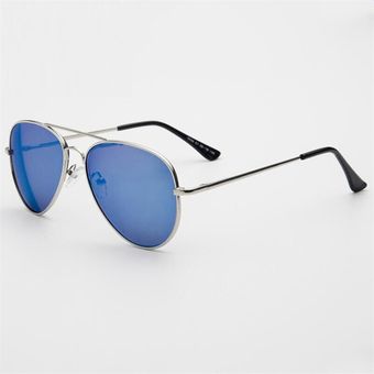 Oval Myopia Sunglasses With Degree Metal Blue Coating Uv400 
