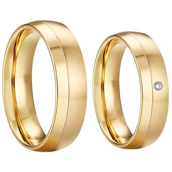 1 Par De Anillos De Boda Clásicos Conjunto De Hombres Y 14k 