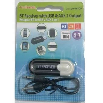 Receptor Auxiliar Audio Bluetooth Jack 3.5mm Dongle Usb Bt04