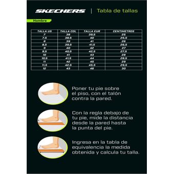 Skechers tabla de discount medidas