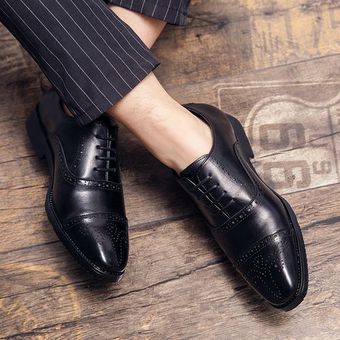 Zapatos formales para hombre puntiagudos Zapatos Oxford de negocios con cordones de gran tamaño Calzado social Negro 