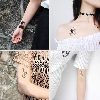 Etiquetas engomadas de la personalidad simple impermeable para el medio ambiente Pegatinas de tatuaje de una sola vez 
