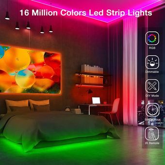 Led luces de tira de color RGB LED que cambia de luces con las luces de control remoto 