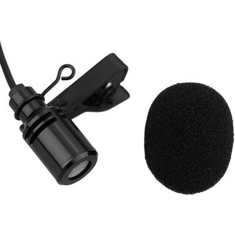 Mini portátil con clip de solapa Lavalier manos libres de 3,5 mm micrófono de bloqueo de tornillo externo 