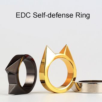 EDC Oreja de Gato-llavero con colgante de anillo de defensa personal 