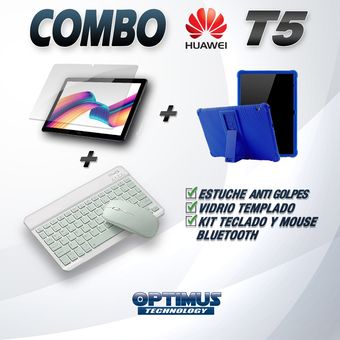 Kit Vidrio templado + Estuche Protector Goma + Teclado y Mouse