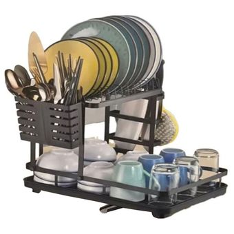 Secador Escurridor Loza Platos 2 Niveles Organizador Cocina