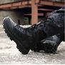 Zapatos Botas Militares de Cuero para Hombre-Negro