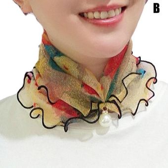 Perla Hoja De Loto Brillante Bufanda De Oro Collar Mujer H 