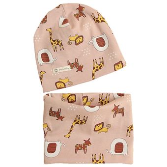Nueva moda sólido de impresión de dibujos animados gorro bufanda para niños de otoño invierno niñas sombreros niños gorros gorros de lana de algodón niños tapas bufanda Set 