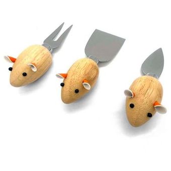 Kikkerland Mouse Cheese Knives Set of 3