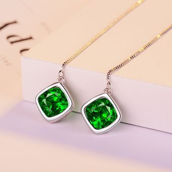 Pendientes De Niña De Cristal Verde Diamante Cxwind De De De 