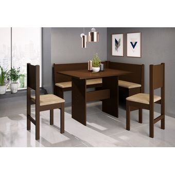 Comedor Esquinero + Sillas Madera Maciza 28729 / Fernapet | Linio Chile