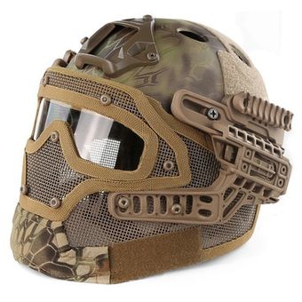 Casco táctico con máscara de acero,equipo de protección de cara comp 