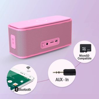 DOSS SoundBox Touch Pink Altavoz Bluetooth 2*6 W altavoces inalámbricos portátiles estéreo caja de sonido con bajo Parlante bluetooth columna #Rosado 