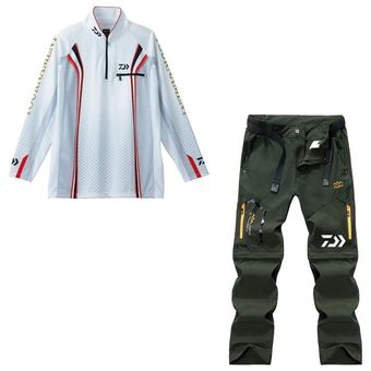 conjunto de chaqueta de pesca pantalones de camuflaje novedad de camiseta de manga larga con protección solar Uv Ropa de pesca para hombre ropa de pescador 