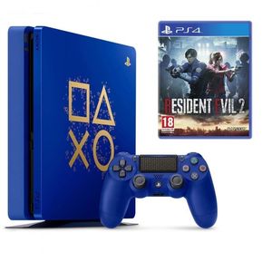Sony Playstation 4 1tb Ps4 Slim Blue Edition + Resident Evil 2 Remake