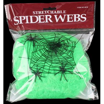 Decoración de la fiesta de Halloween Halloween Halloween Spider Malla 4 arañas 60ggreen 